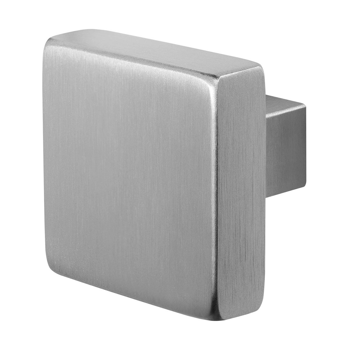 TH vierkante knop 53x53x16 mm RVS geborsteld draaibaar +krukstift