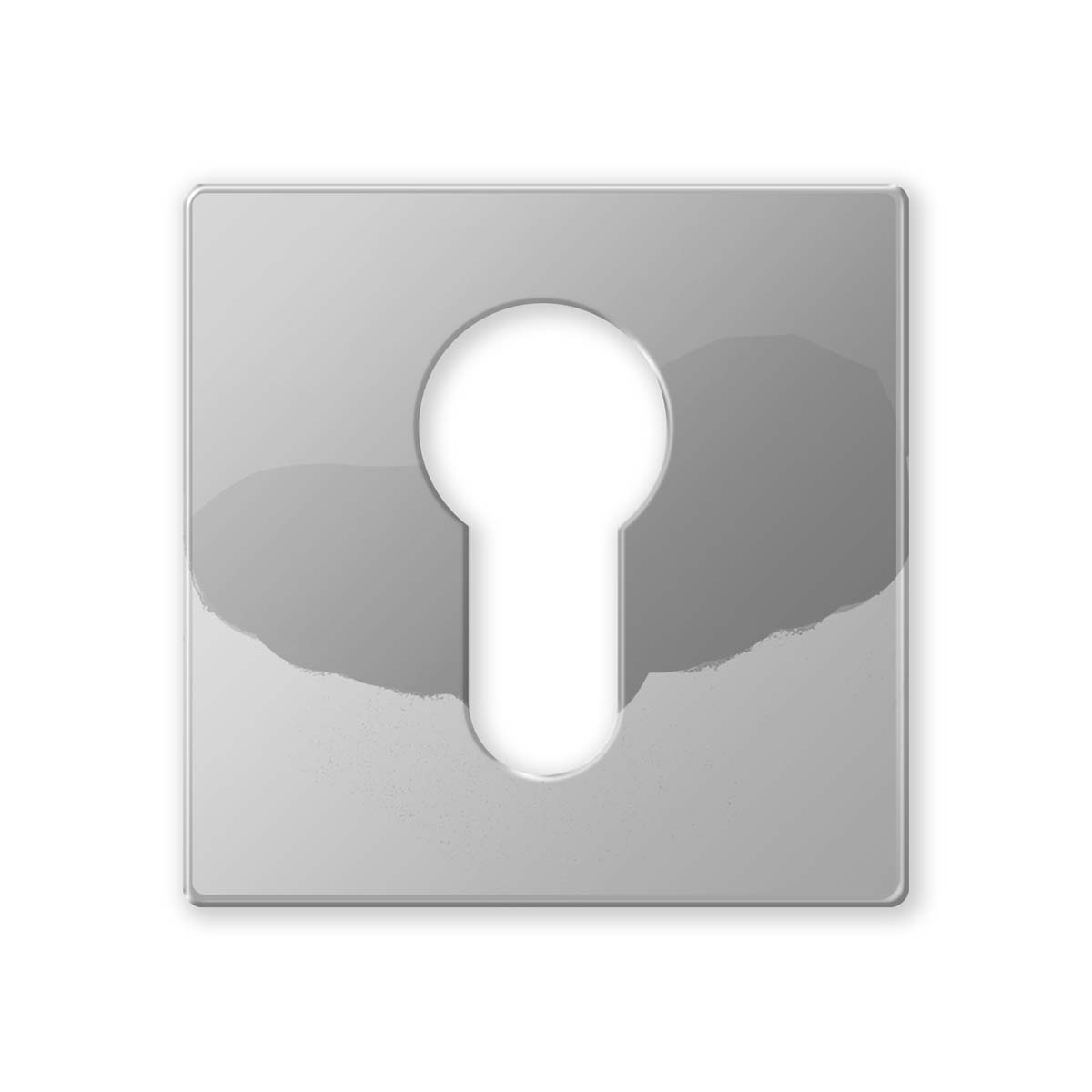 TH cilinderrozet vierkant 50x50x6mm Chrome