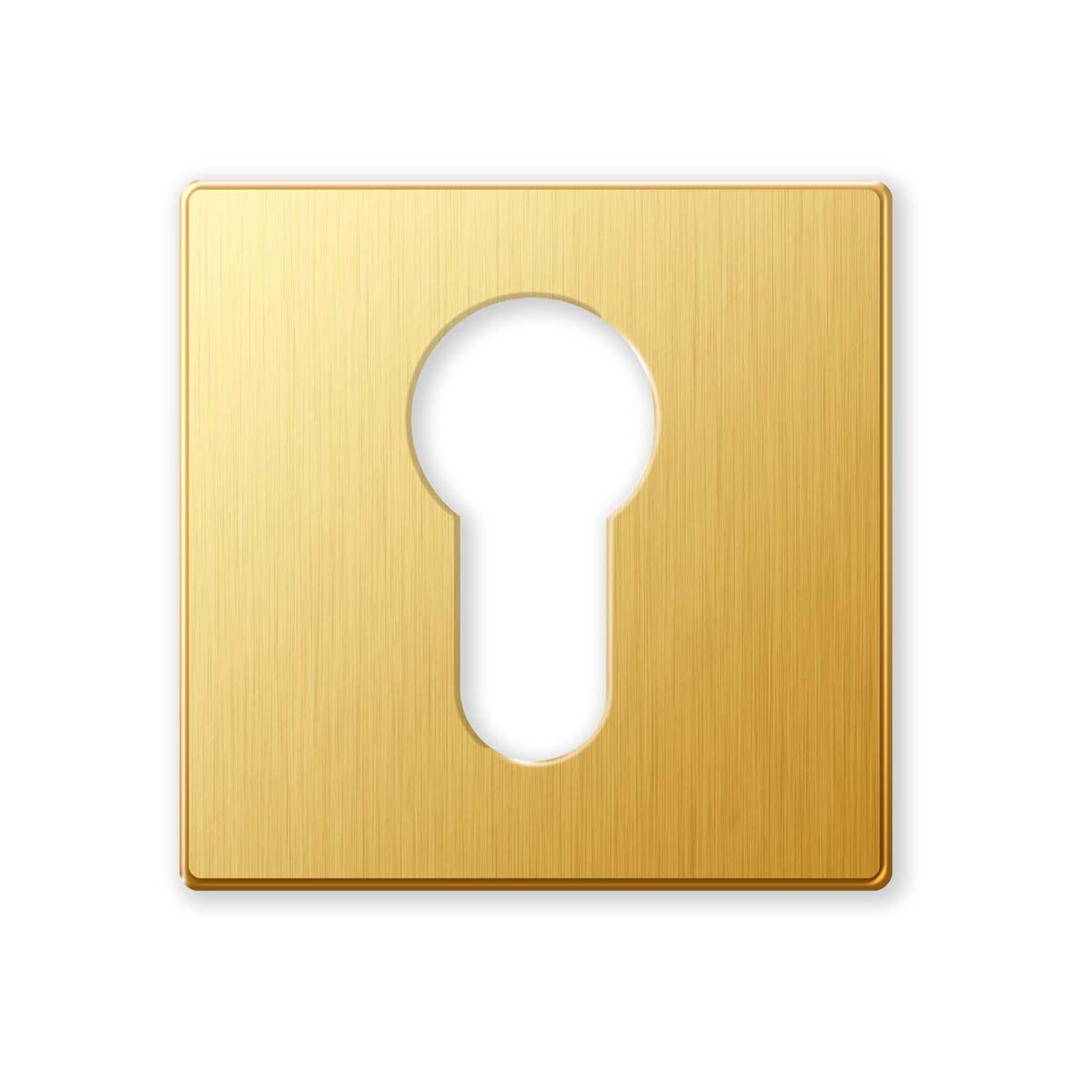 TH cilinderrozet vierkant 50x50x6mm 24k goud