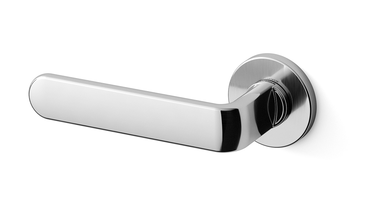 TH deurkruk PP33 links 51x6 mm Chrome op rozet