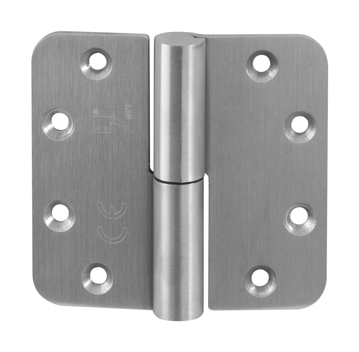 TH paumelle RS ronde hoek 89x96 mm RVS geborsteld max 80 kg