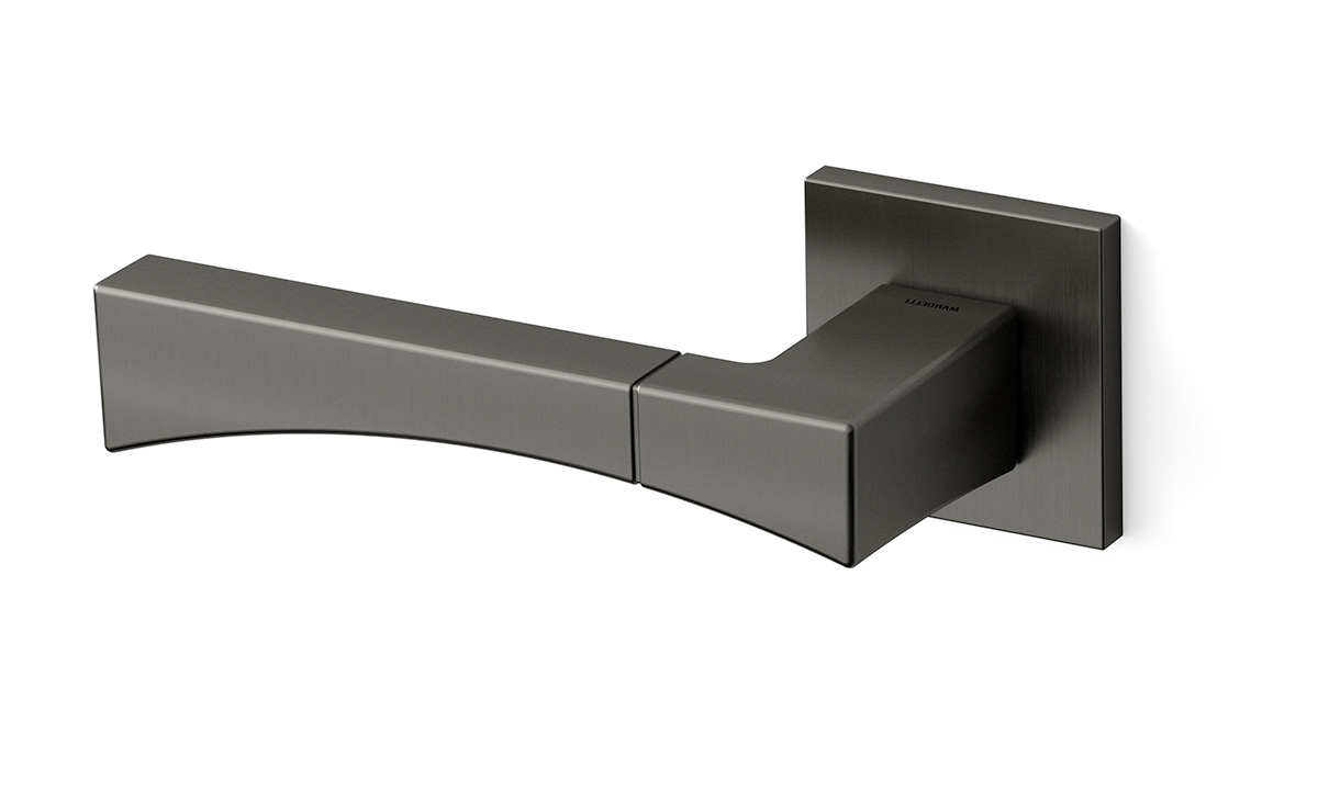 TH Life deurkruk links 50x50x6 mm Grafiet op rozet