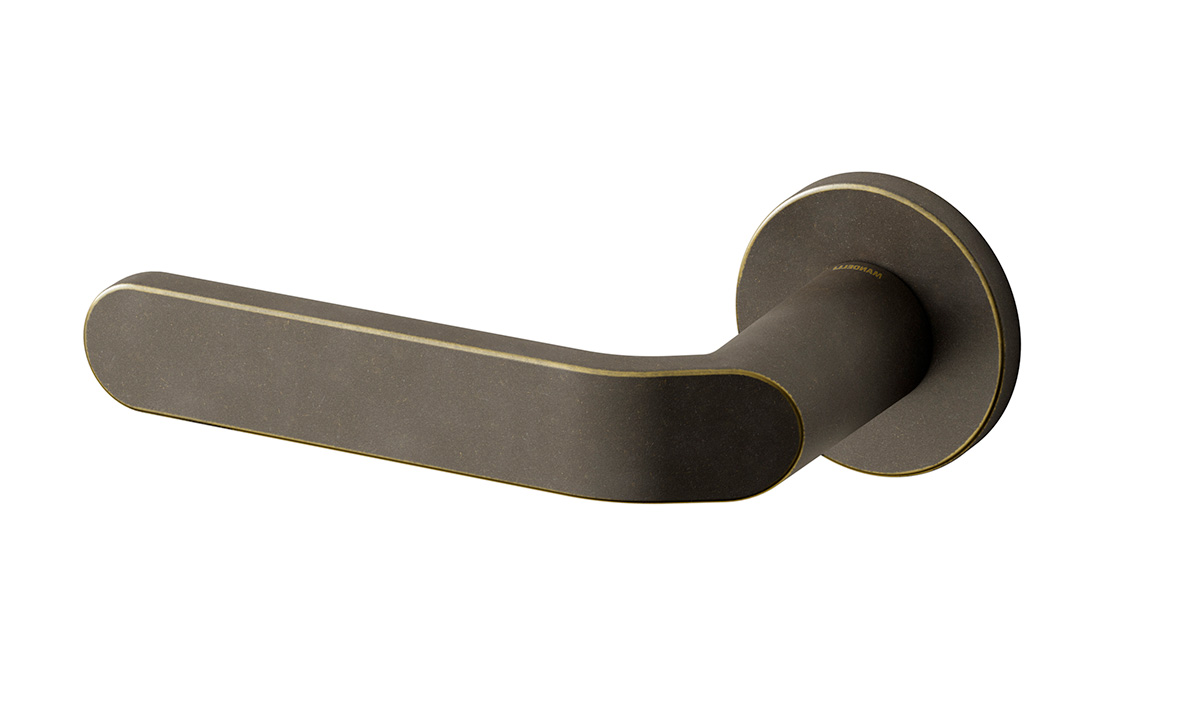 TH Callas deurkruk links 51x6 mm Imperial brons op rozet