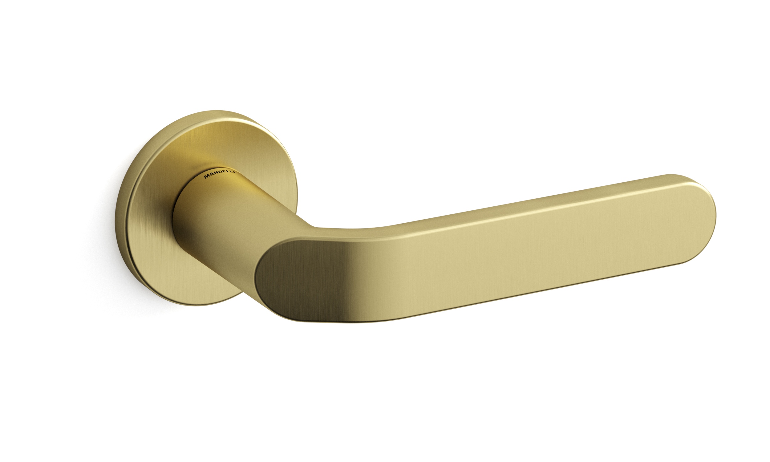 TH Callas deurkruk paar 51x6 mm Mat messing op rozet