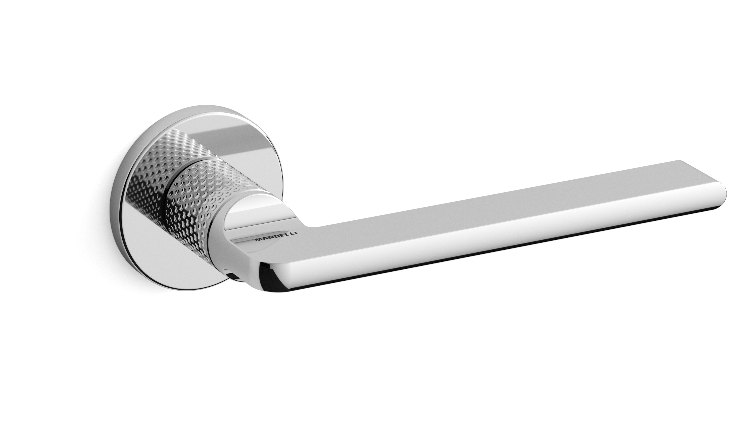 TH Grint deurkruk paar 50x6 mm Chrome gegraveerd op rozet