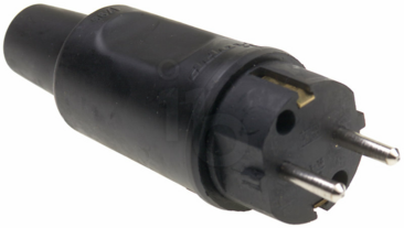 Contactstop 1795 rubber zwart 2P/10-16A/250V IP44 KEMA/VDE