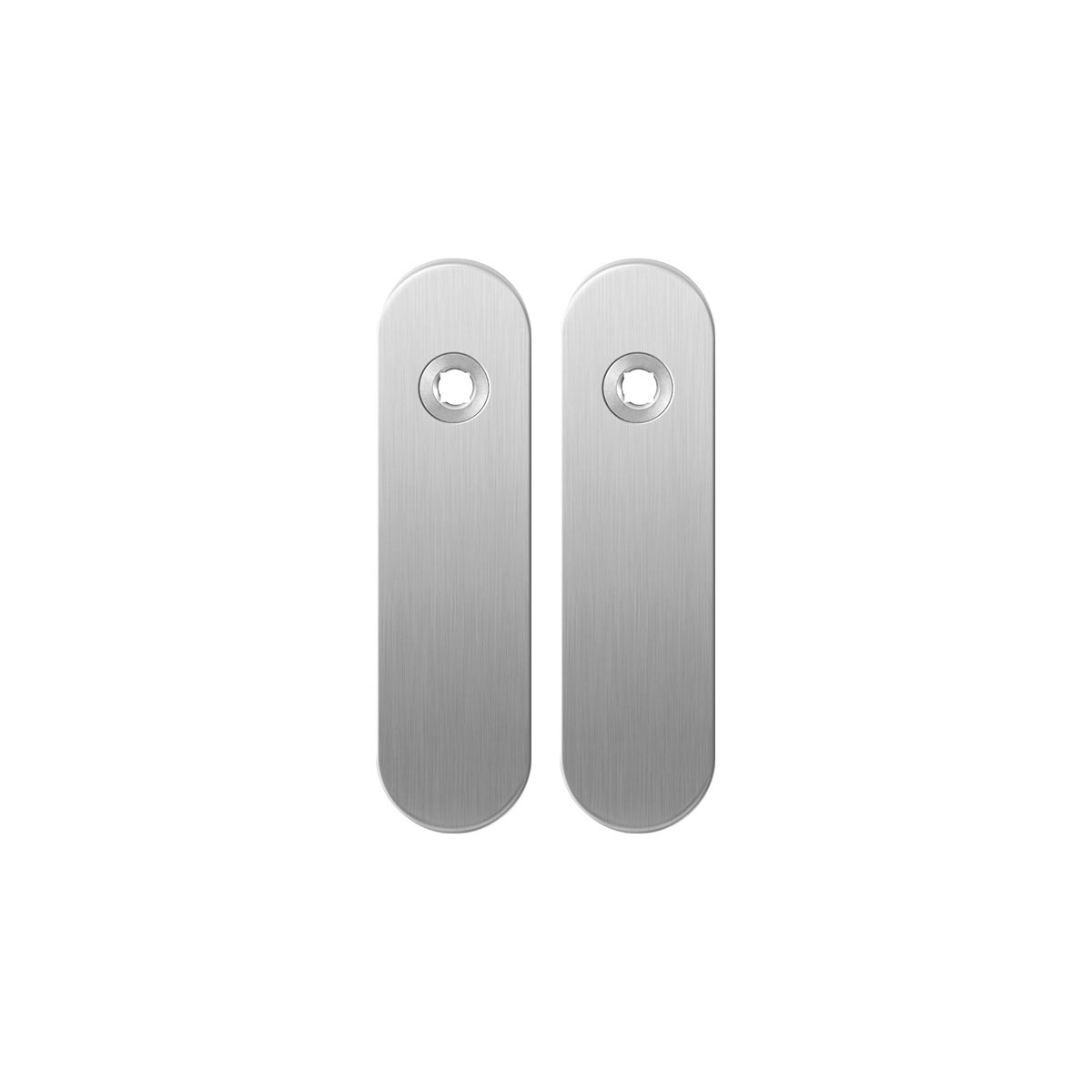 TH kortschild paar 169x46x8,5 mm RVS geborsteld blind afgerond