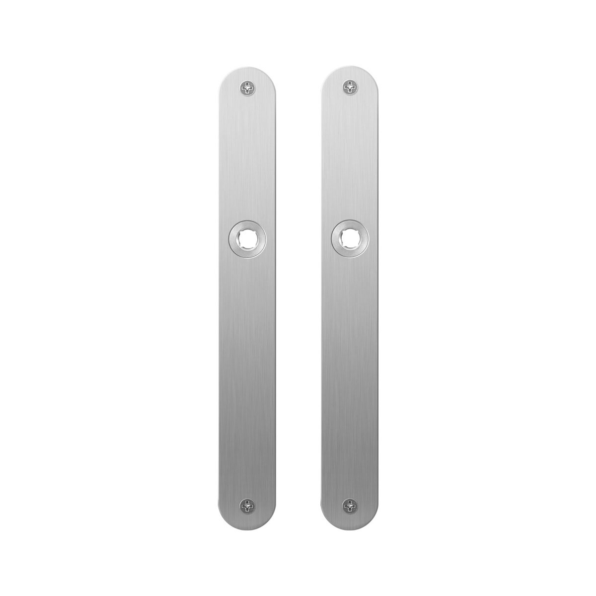 TH plaatschild paar 240x30x2 mm RVS geborsteld blind geen veer afg