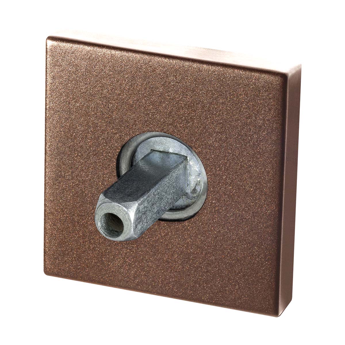 TH rozet vierkant 50x50x8 mm Bronze blend + knopvastzetter