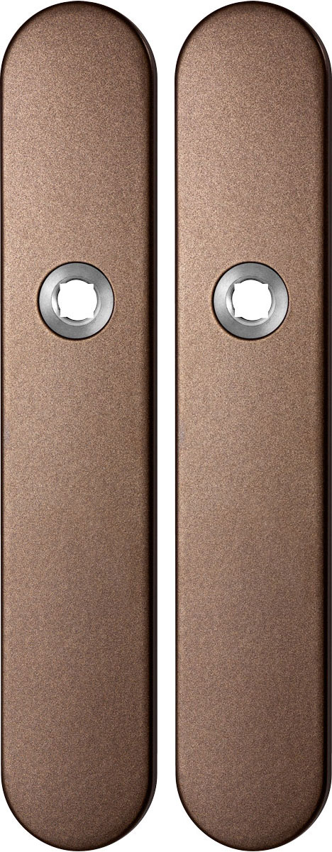 TH langschild paar 218x40x8,5mm Bronze blend blind afgerond