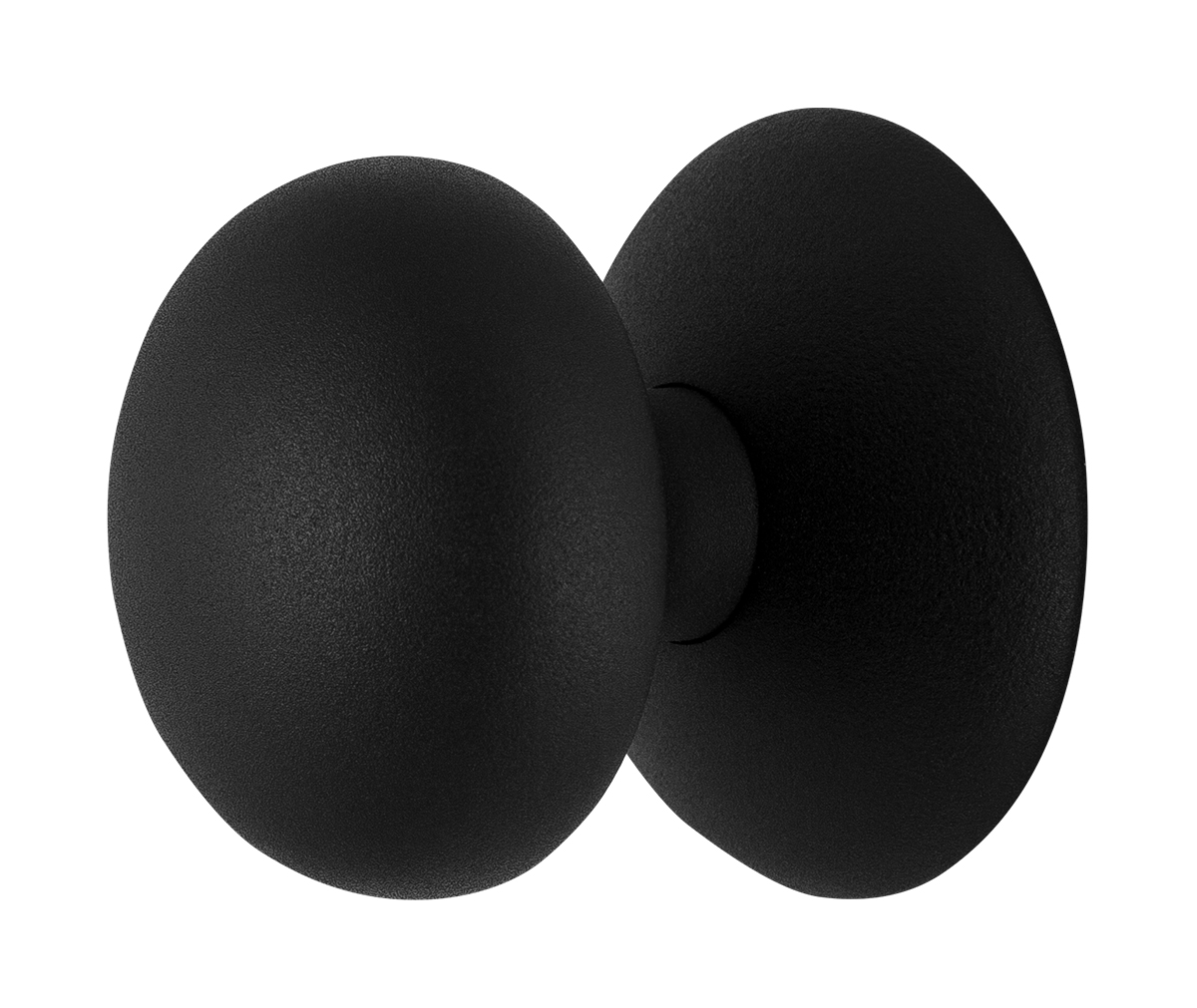 TH voordeurknop paddenstoel 65 mm Zwart incl rozet 70 mm