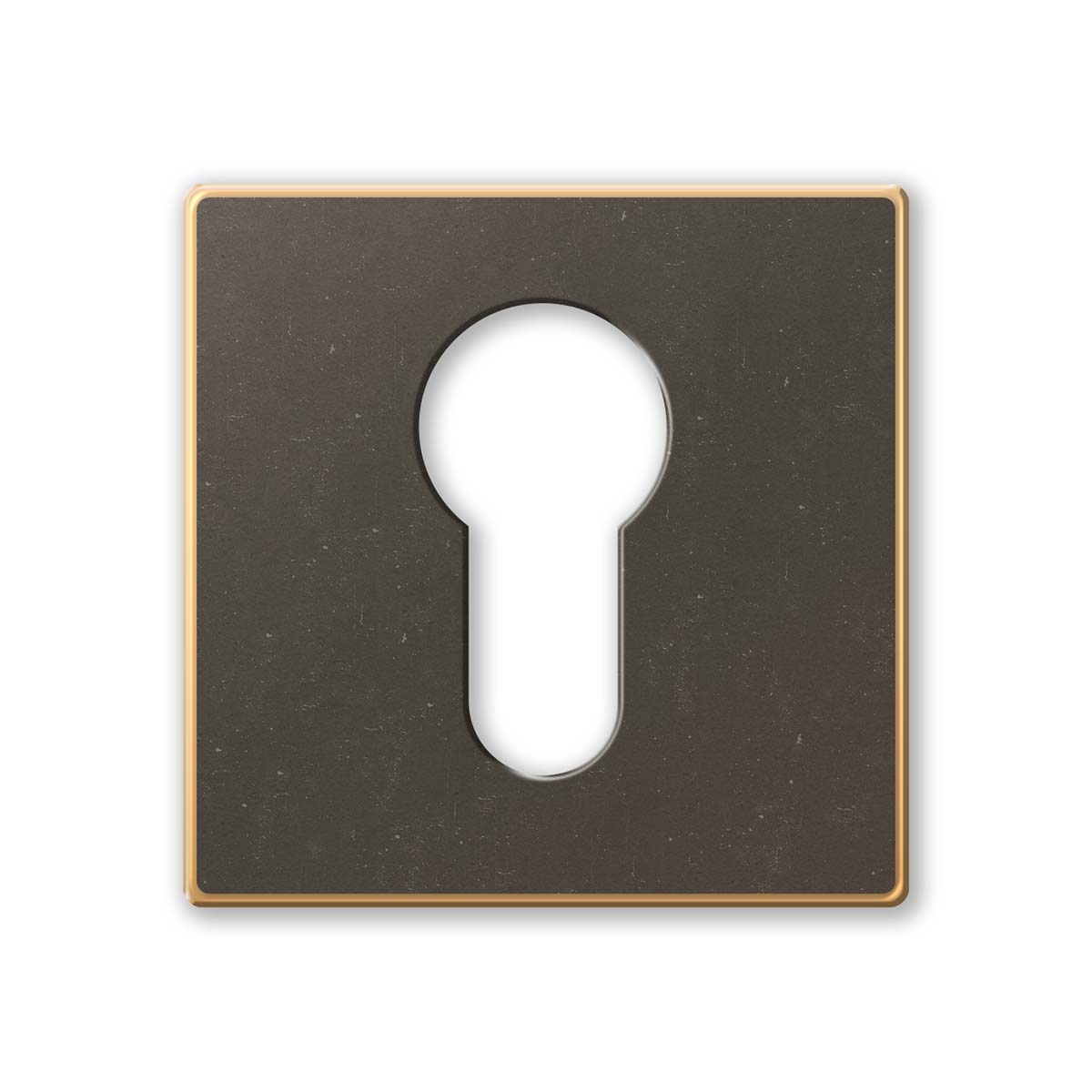 TH cilinderrozet vierkant 50x50x6mm Imperial brons