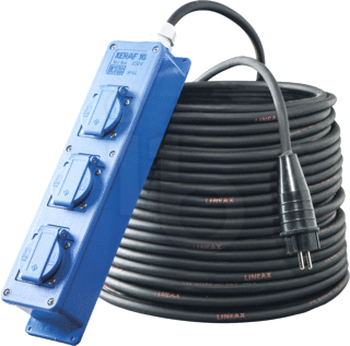 Keraf verlengkabel+doos 3x2,5 25 mt (SZ)