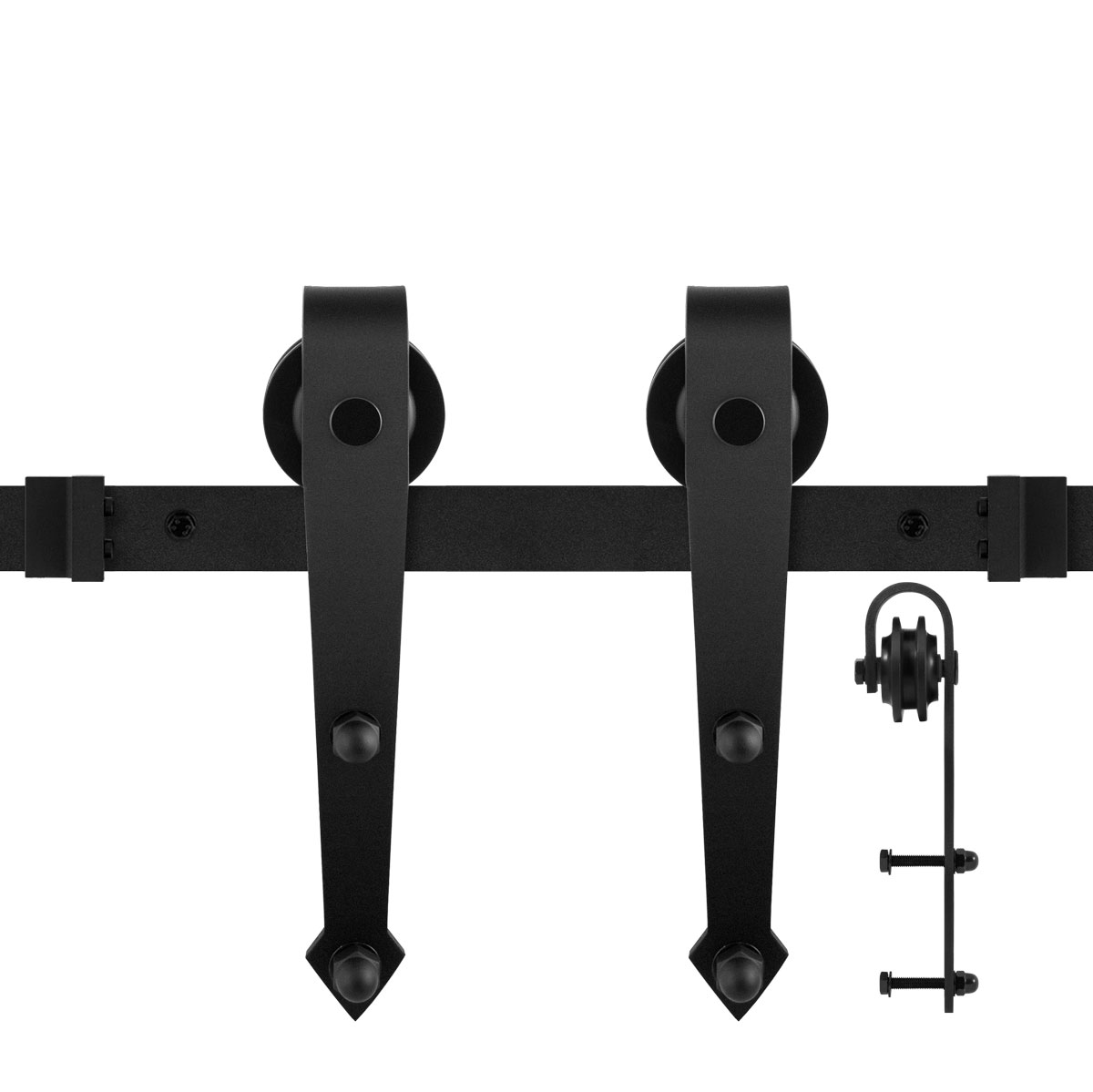 TH schuifdeursysteem Nuoli 400 cm Zwart (2 x 200 cm)