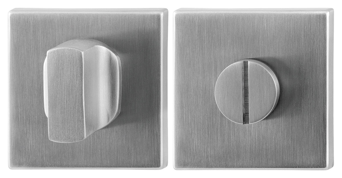 TH toiletgarnituur 50x50x8 mm RVS geborsteld vierkant stift 8mm