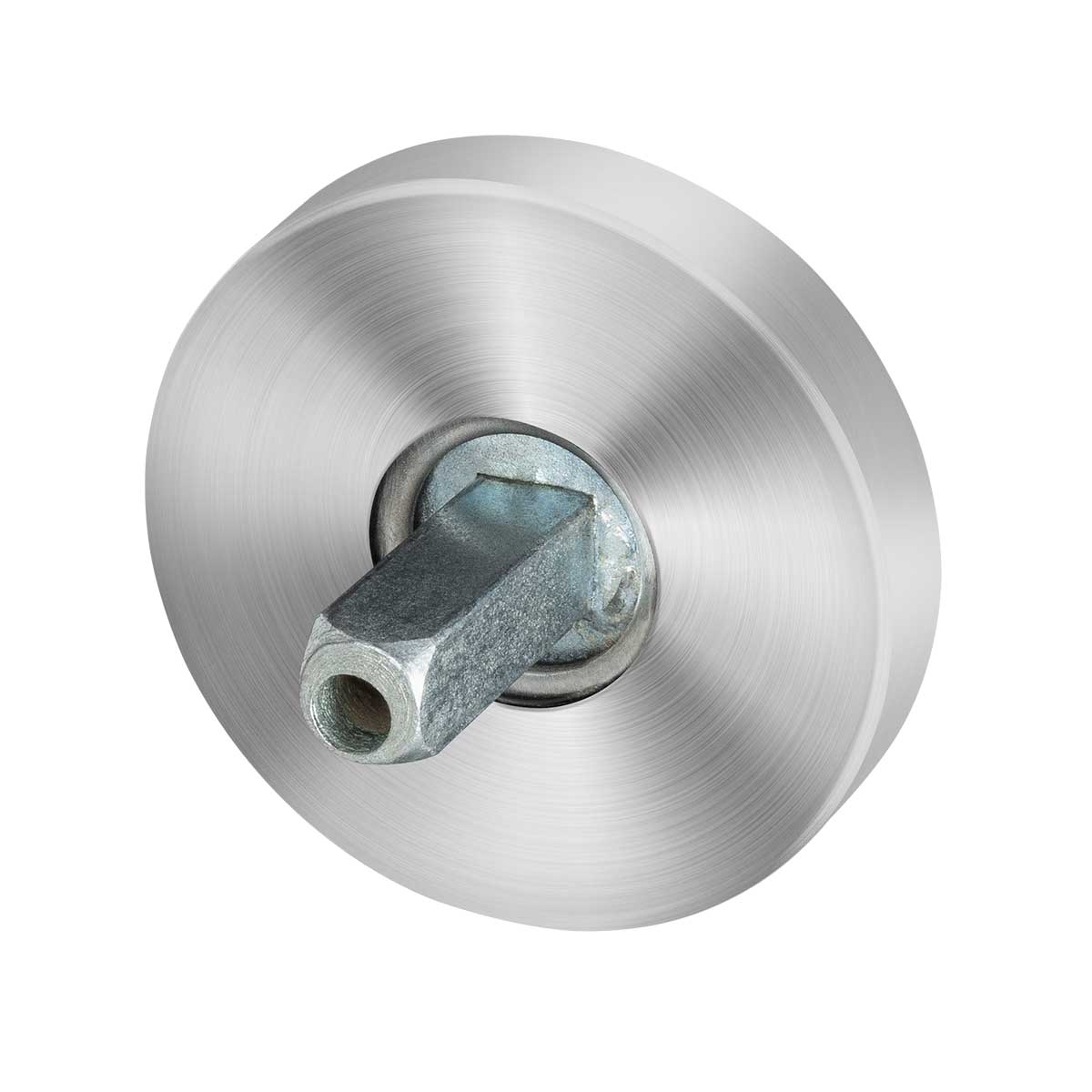 TH rozet rond 50x8 mm RVS geborsteld + knopvastzetter