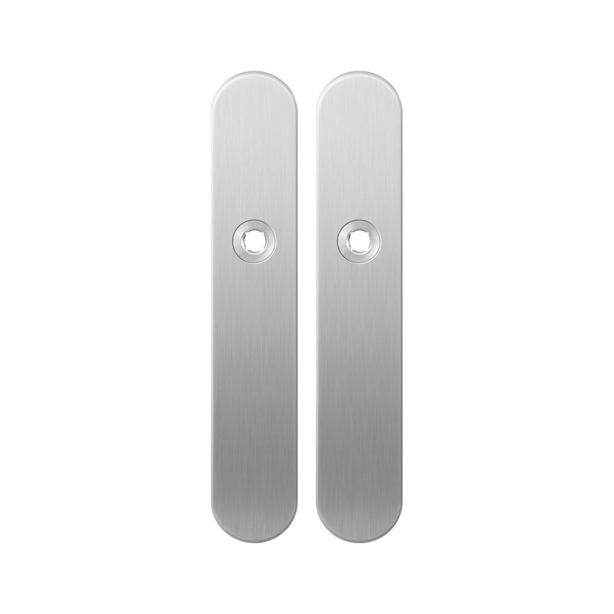 TH langschild paar 218x40x8,5 mm RVS geborsteld blind afgerond