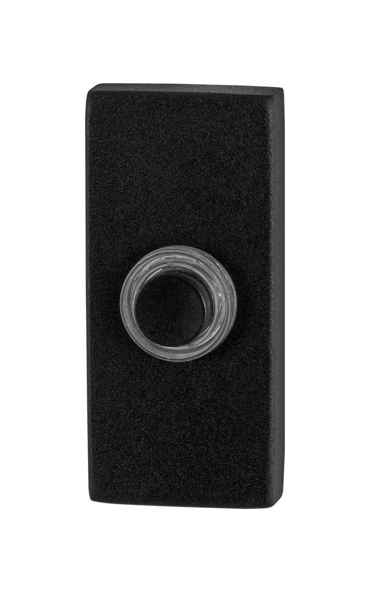 TH rechthoekige deurbel 70x32x10 mm Zwart incl zwarte button
