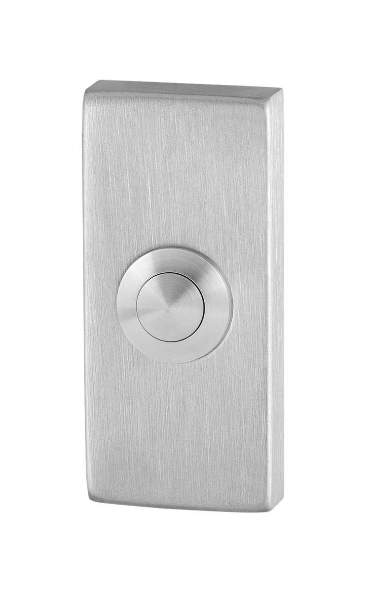 TH rechthoekige deurbel 70x32x10 mm RVS geborsteld incl RVS button