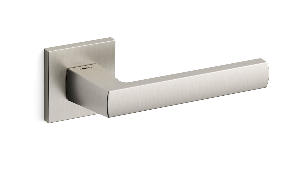 TH Fan deurkruk rechts 50x50x6 mm Nikkel op rozet