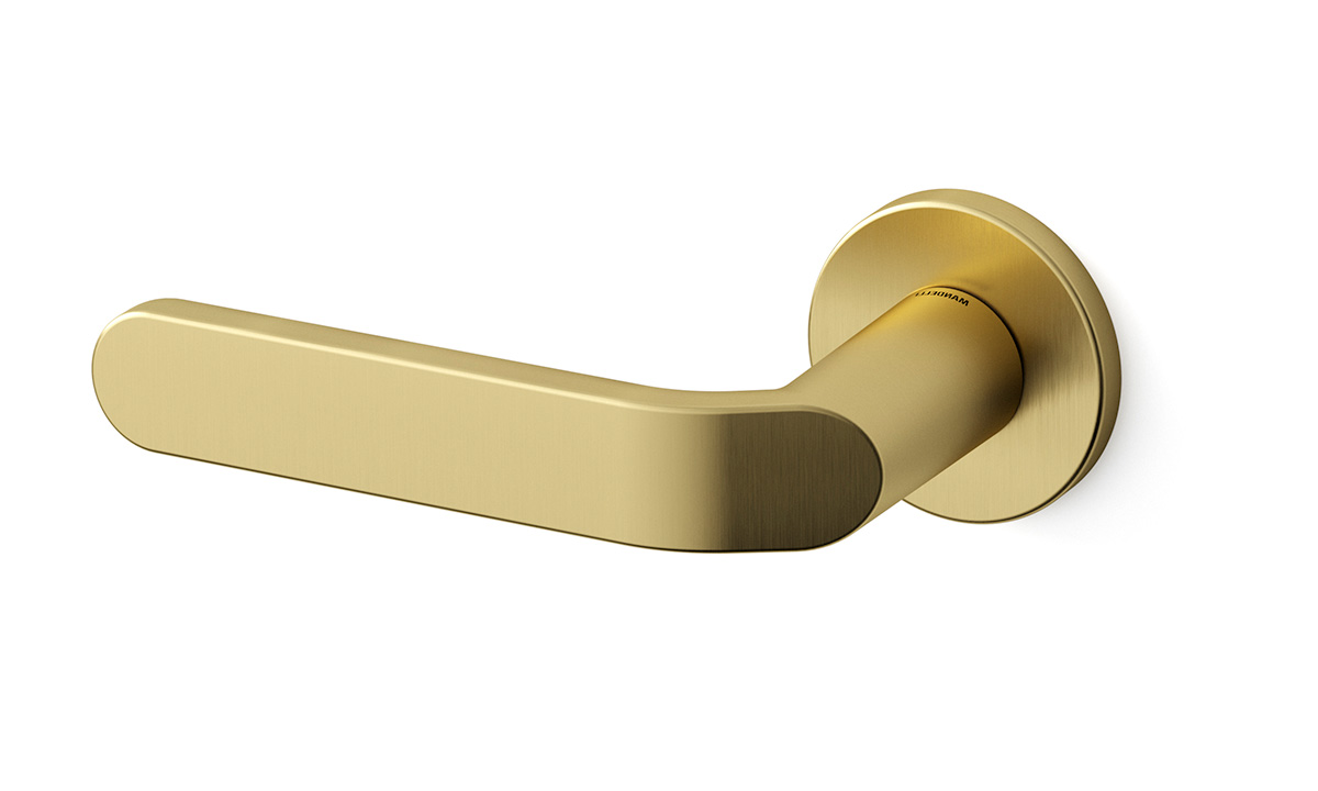 TH Callas deurkruk links 51x6 mm Mat messing op rozet