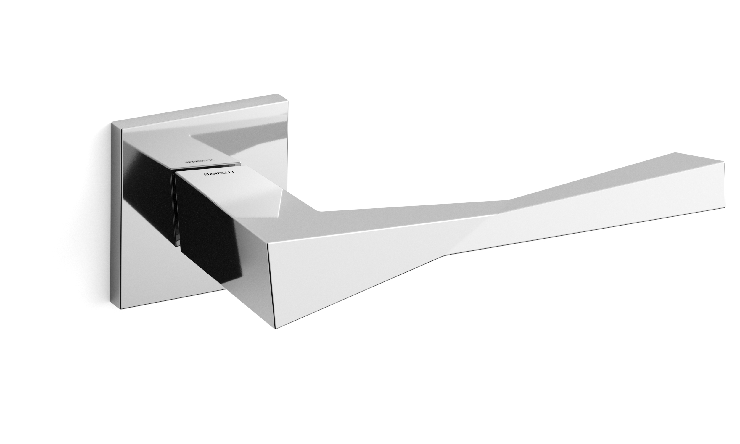 TH Twee deurkruk links 50x50x6 mm Chrome op rozet