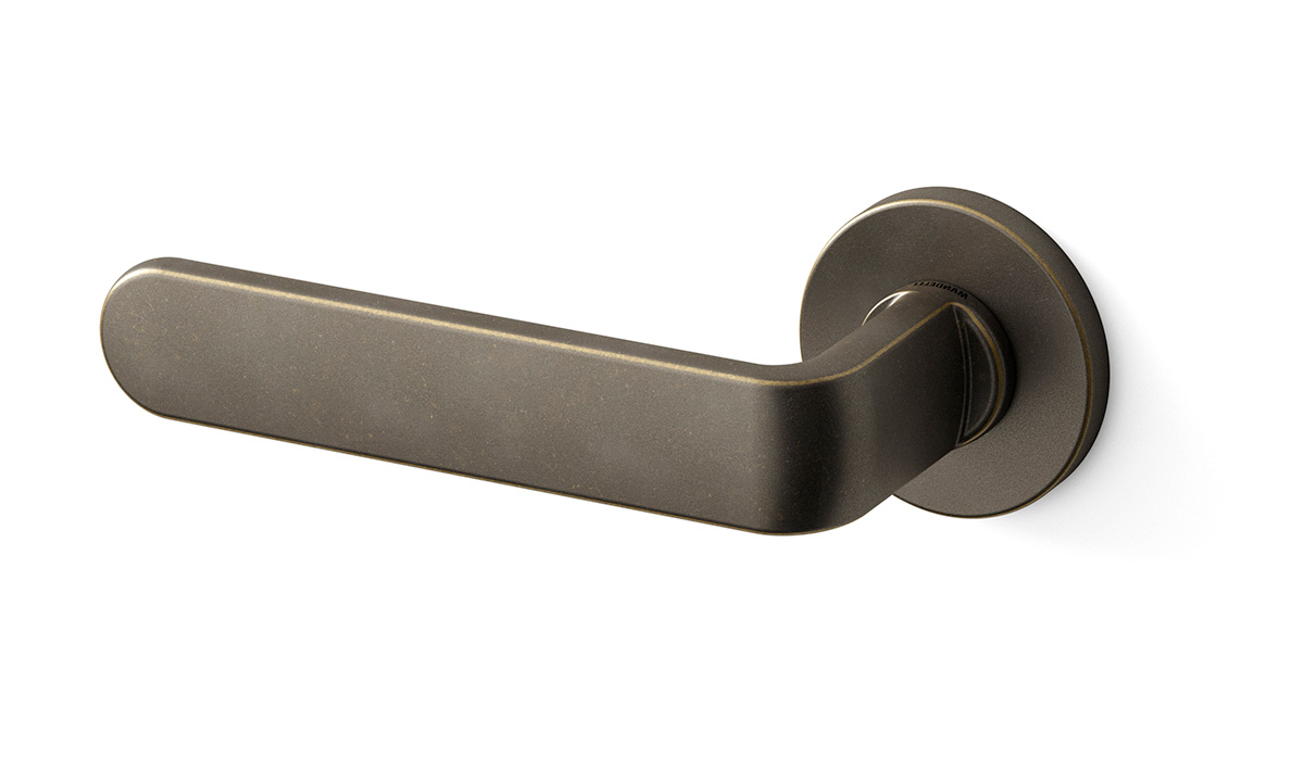 TH deurkruk PP33 links 51x6 mm Imperial brons op rozet