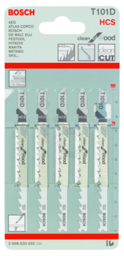 Bosch decoupeerzaagblad clean T101D 5 st tbv hout (VZ)