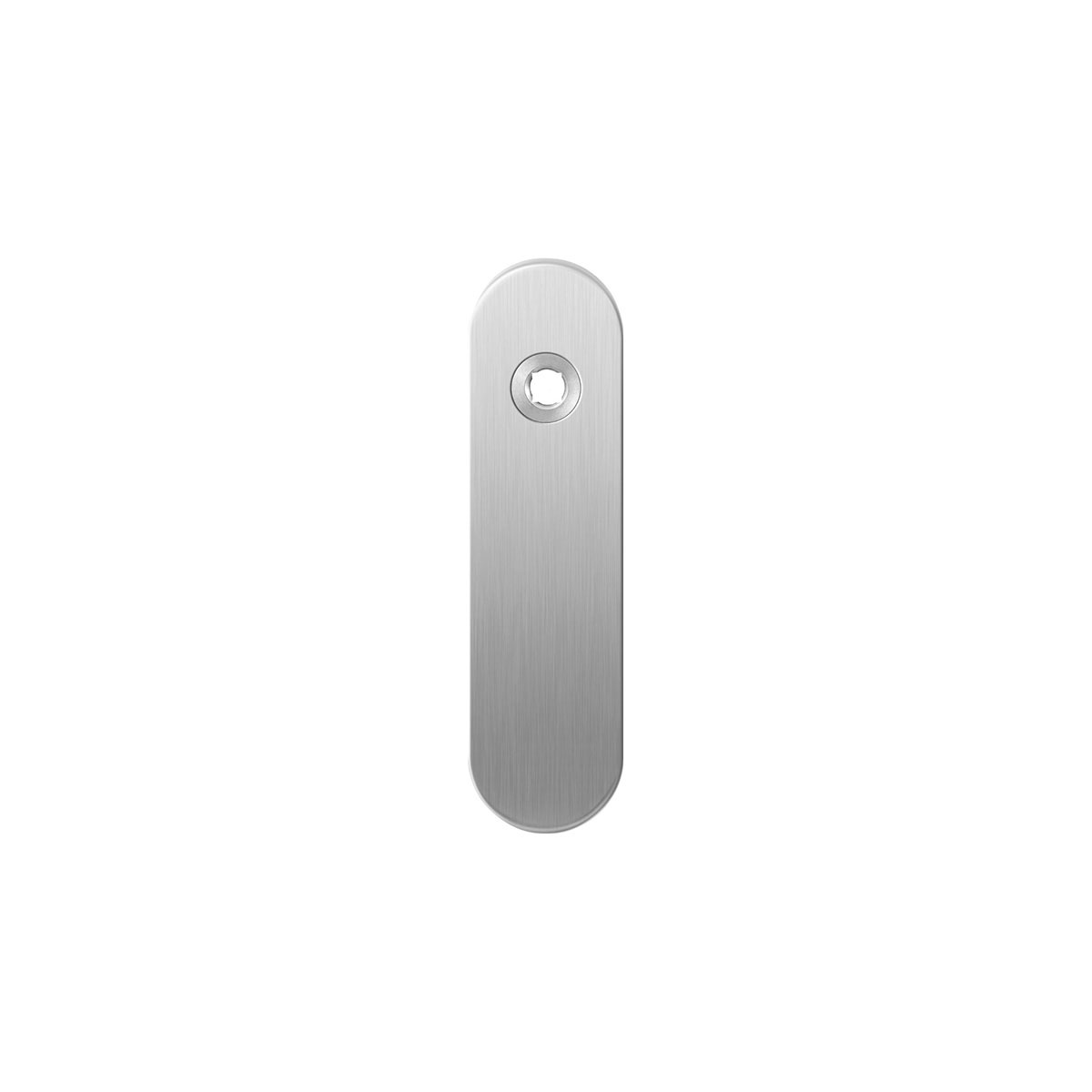 TH kortschild rechts 169x46x8,5 mm RVS geborsteld blind afgerond