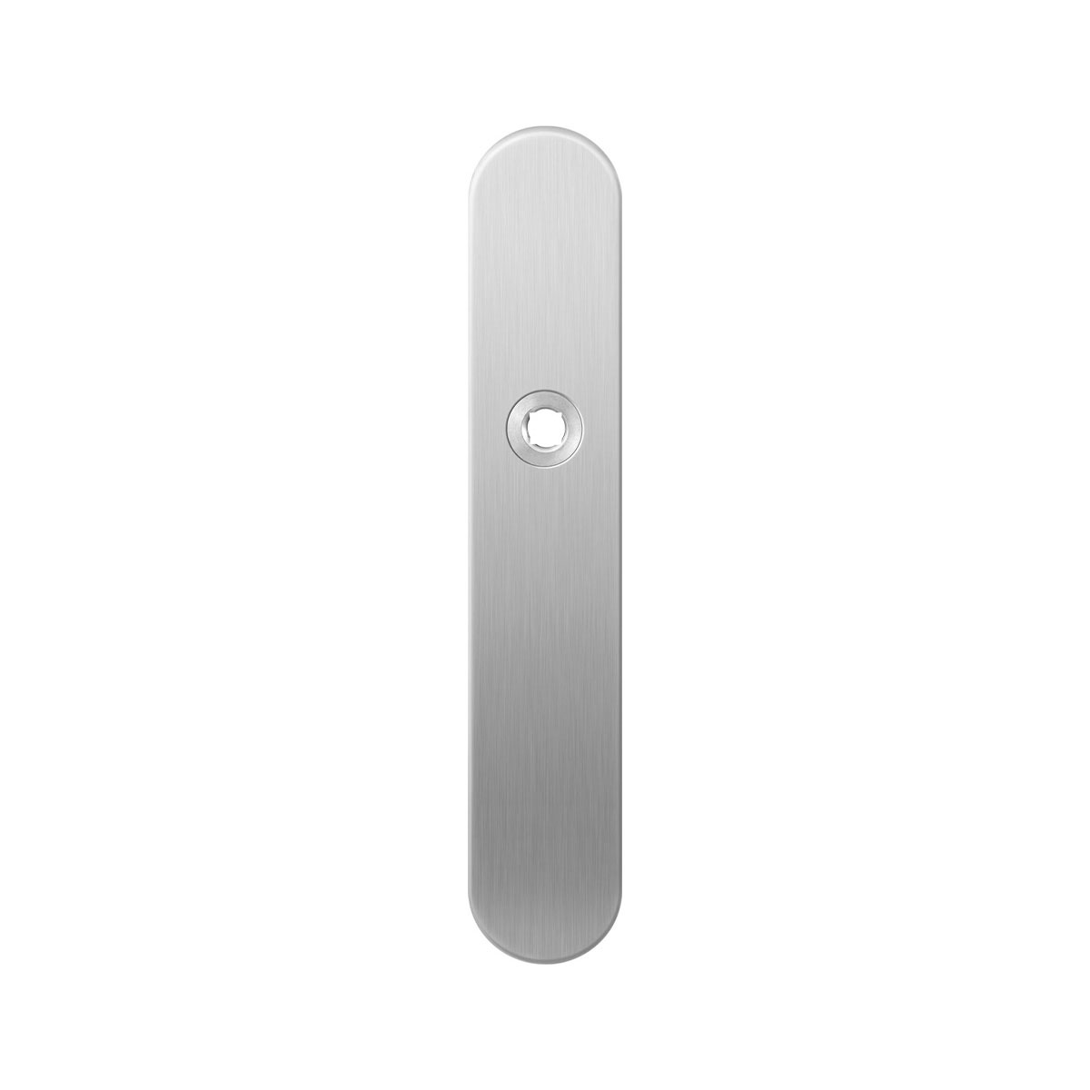 TH langschild rechts 218x40x8,5 mm RVS geborsteld blind afgerond