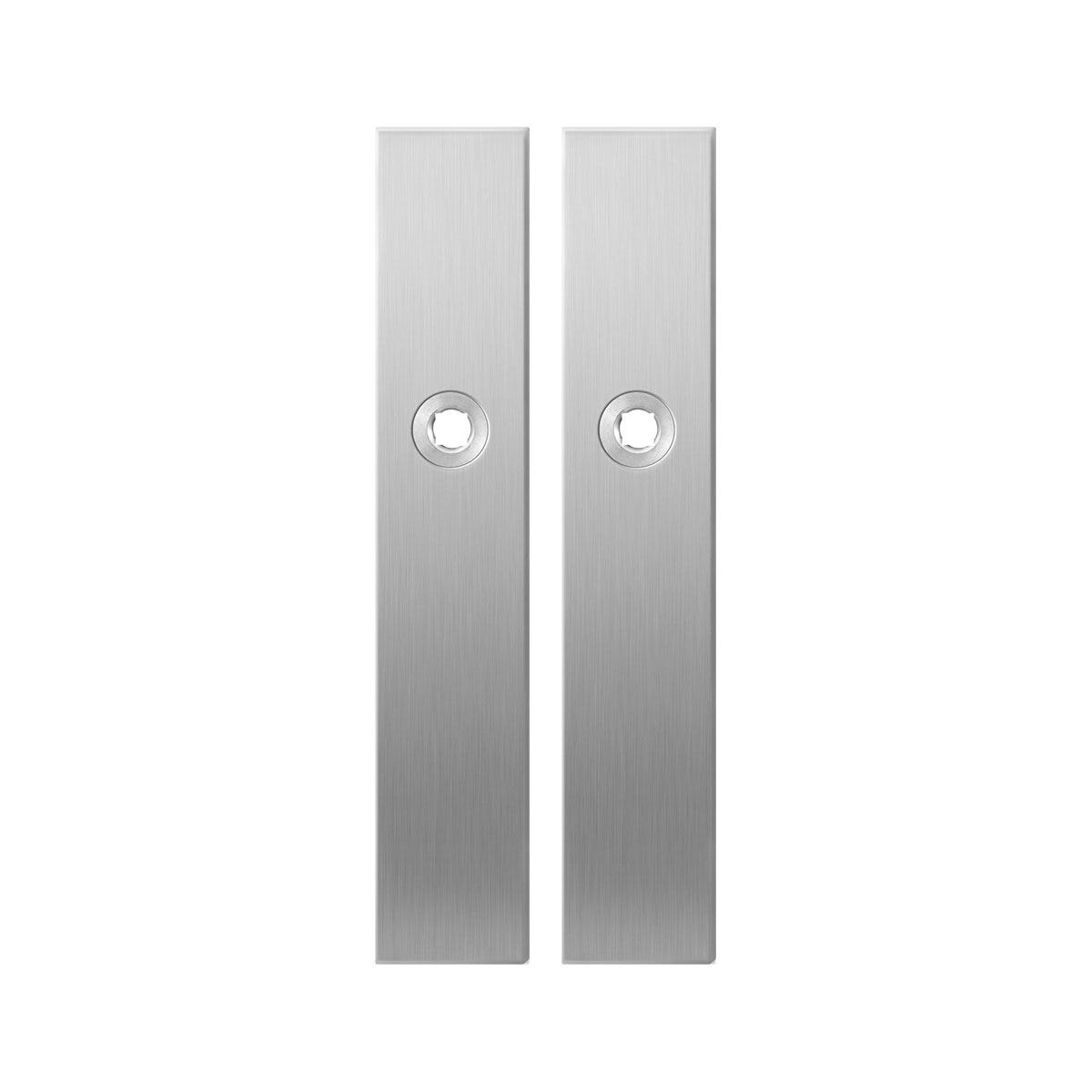 TH langschild paar 218x40x8,5 mm RVS geborsteld blind rechthoekig