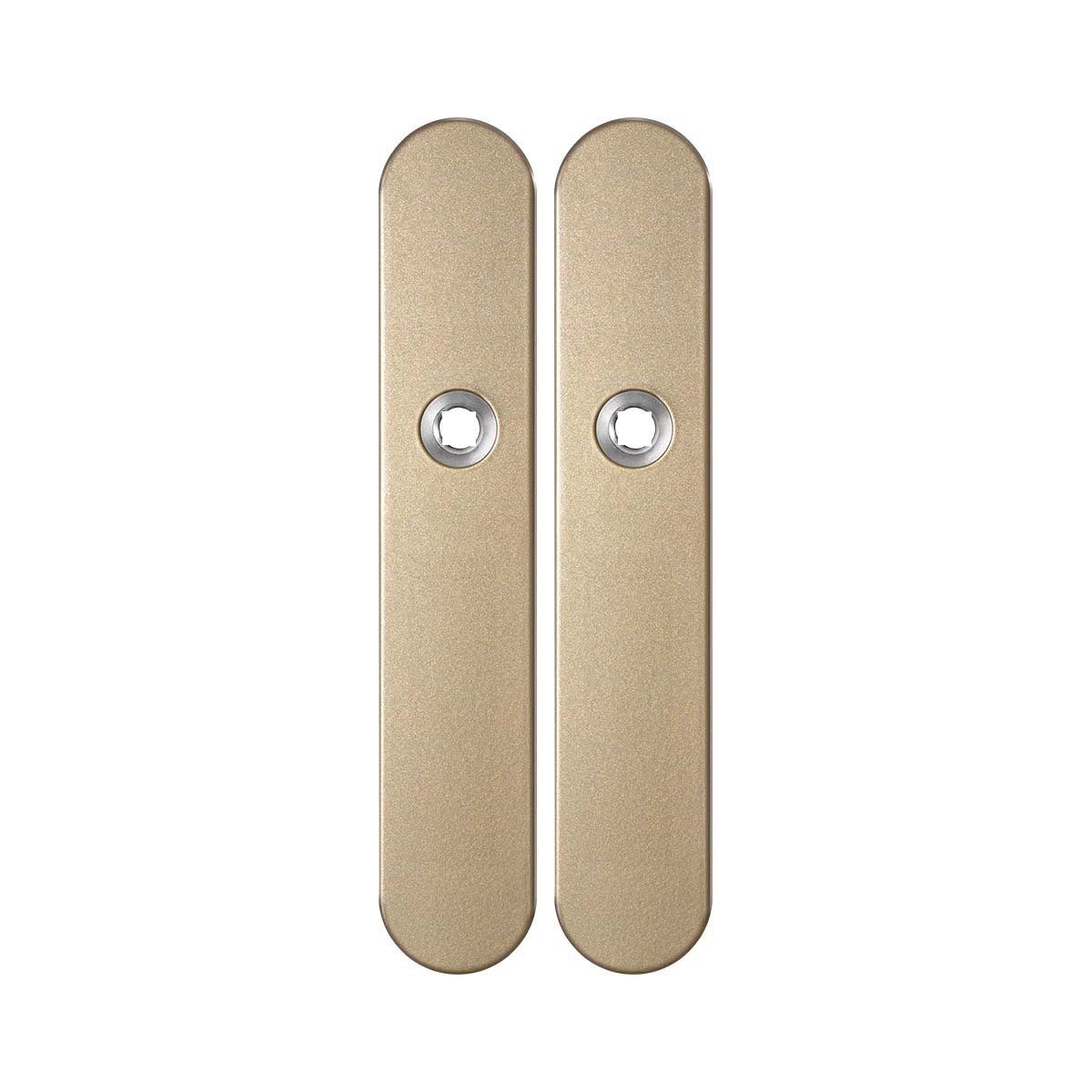 TH langschild paar 218x40x8,5mm Champagne blend blind afgerond