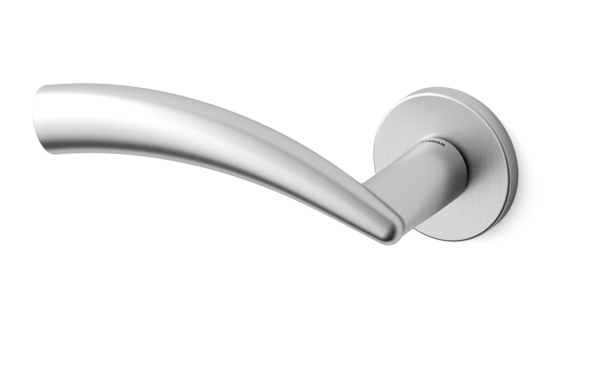 TH Nadir deurkruk links 51x6 mm Mat chroom op rozet
