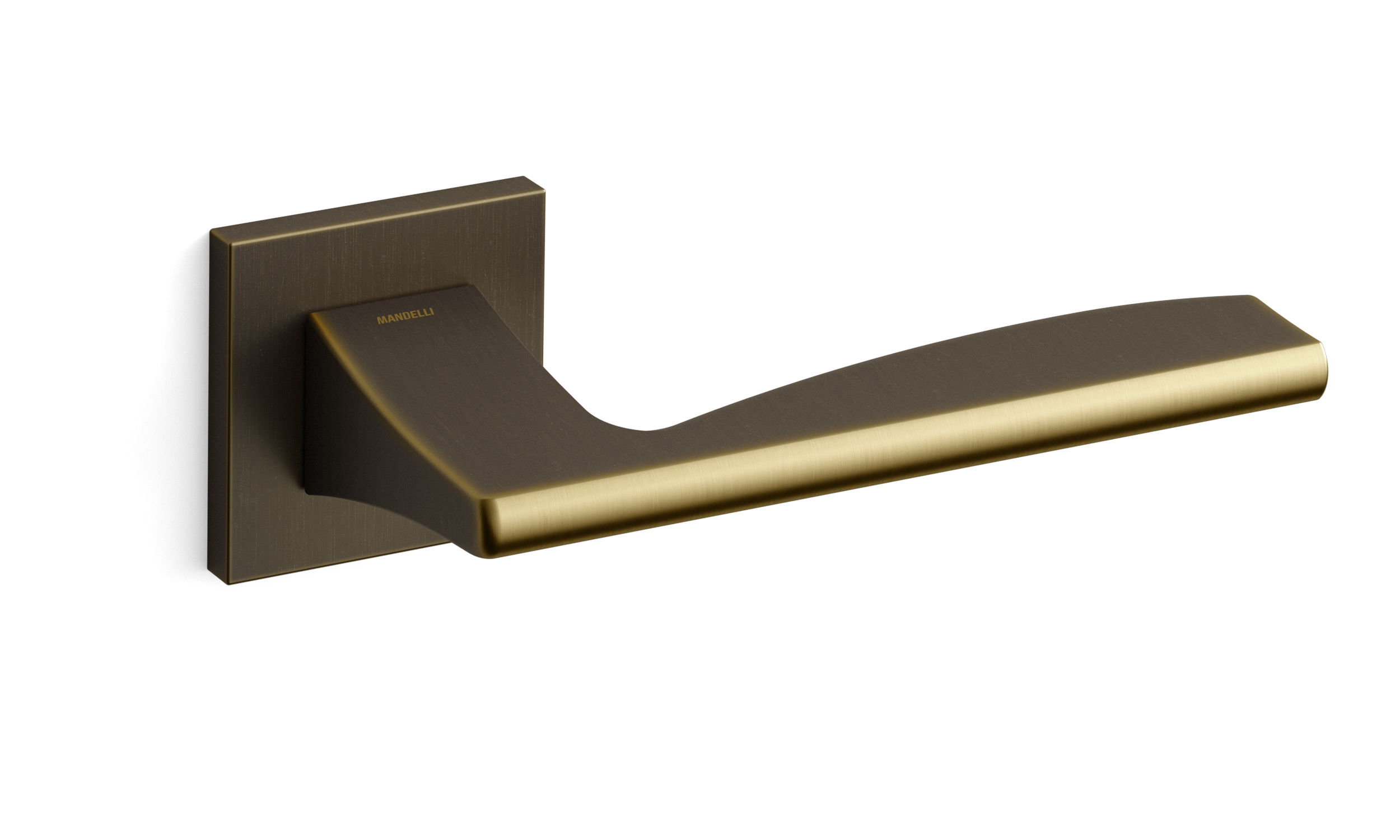 TH Link deurkruk paar 50x50x6 mm Matbrons op rozet