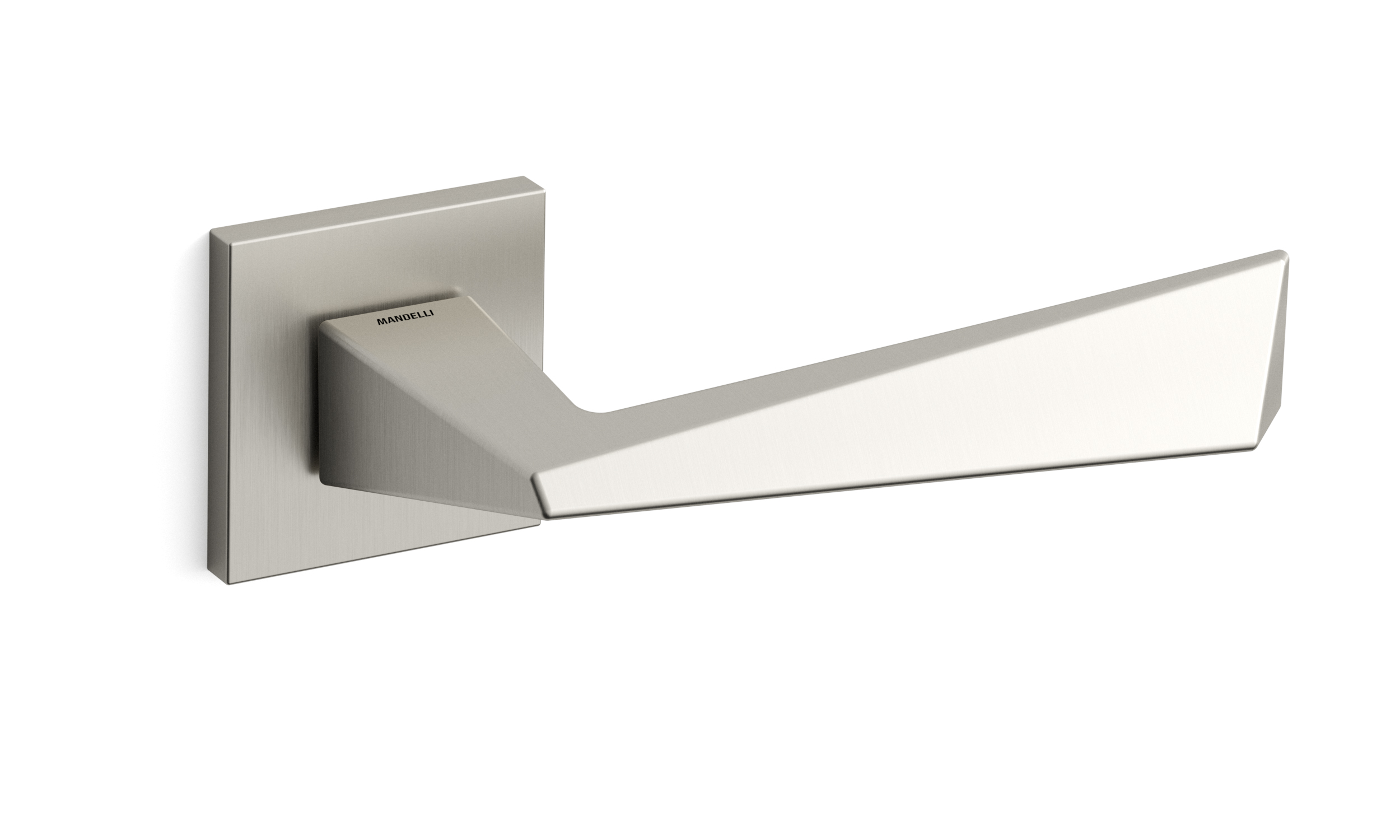 TH Piramid deurkruk re 50x50x6 mm Nikkel op rozet