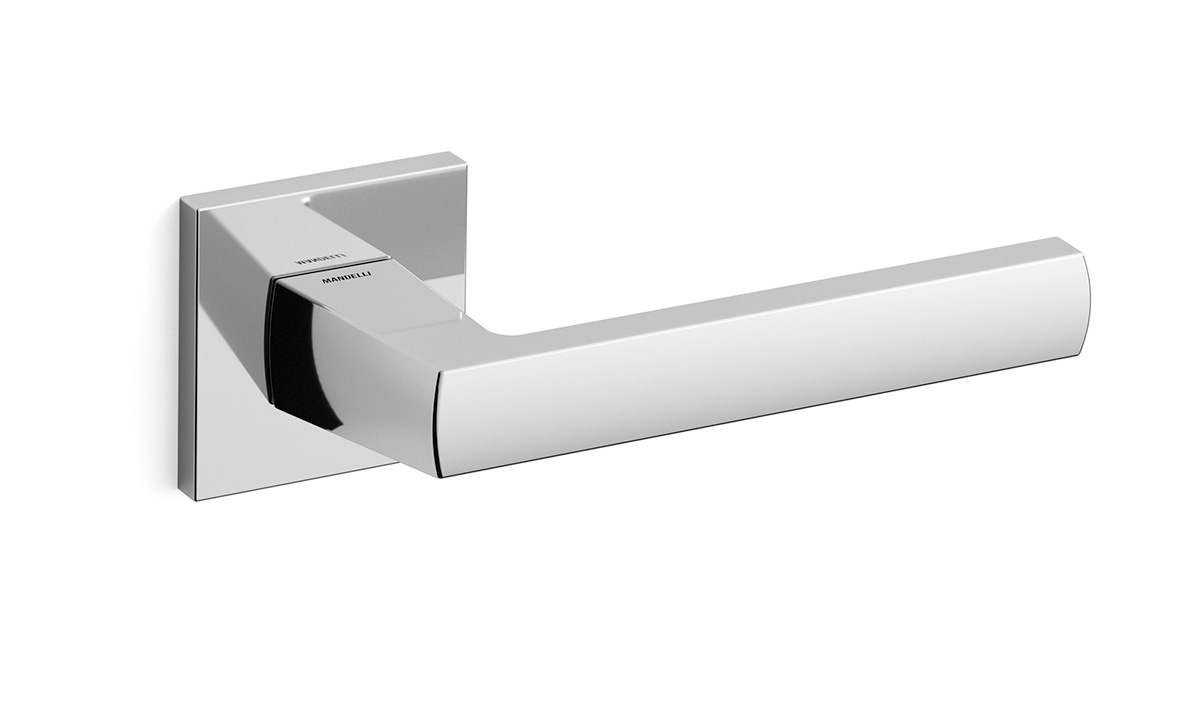 TH Fan deurkruk rechts 50x50x6 mm Chrome op rozet