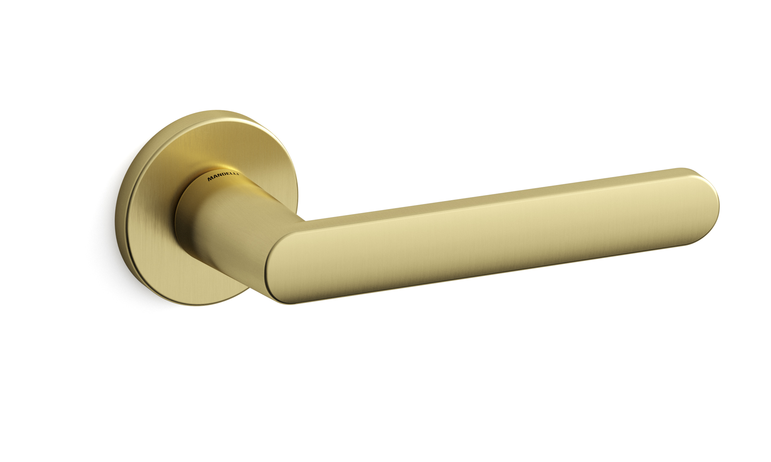 TH Zante deurkruk paar 51x6 mm Mat messing op rozet