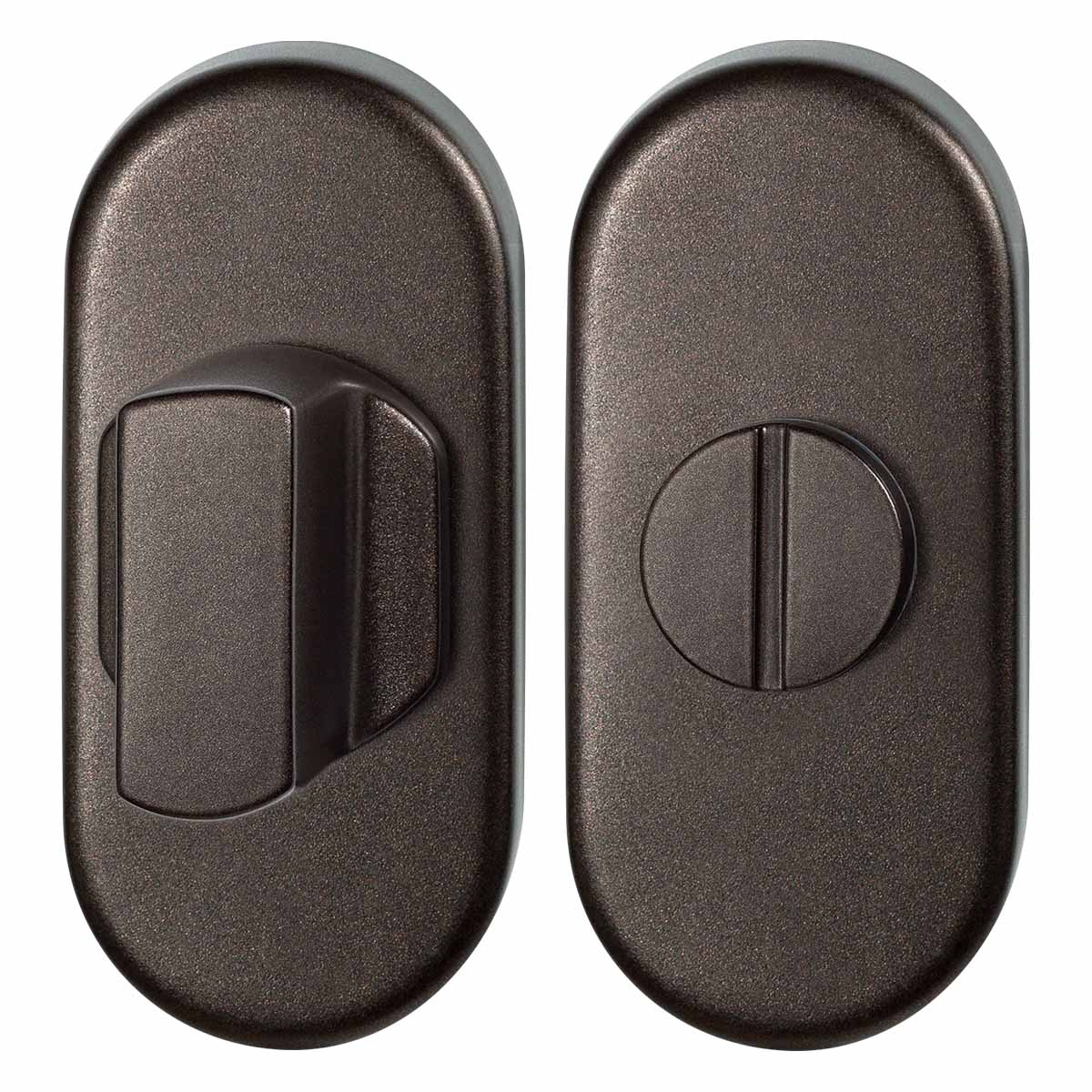 TH toiletgarnituur 70x32 mm Dark blend ovaal stift 8 mm