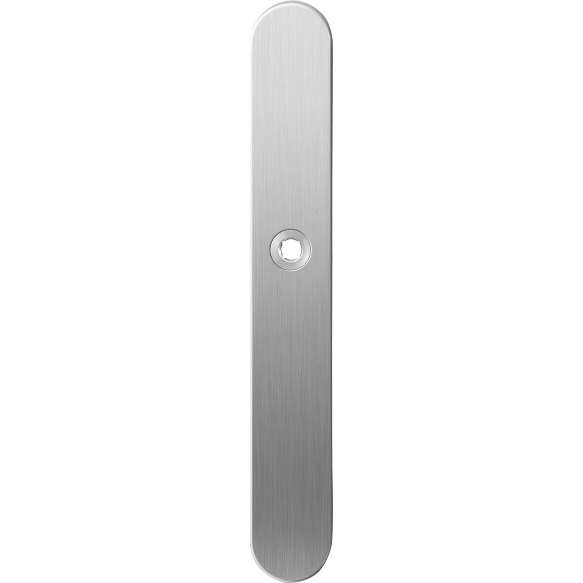 TH langschild XL re 282x40x8,5 mm RVS geborsteld blind afgerond