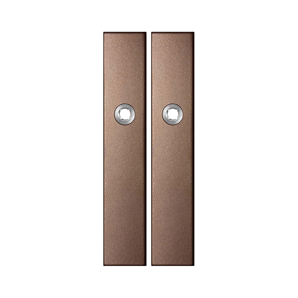 TH langschild paar 218x40x8,5mm Bronze blend blind afg rechthoekig