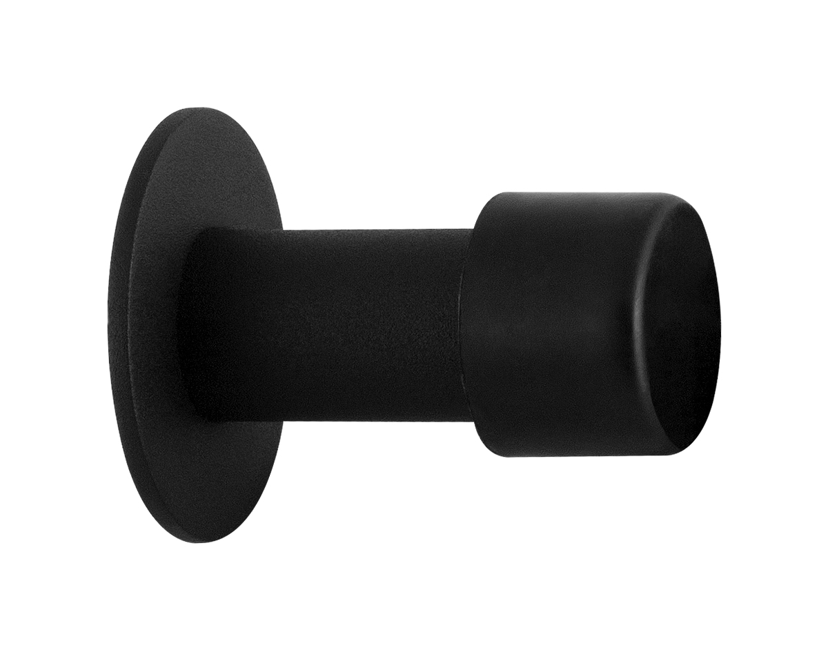 TH deurstopper rond 60x22 mm Zwart incl rozet