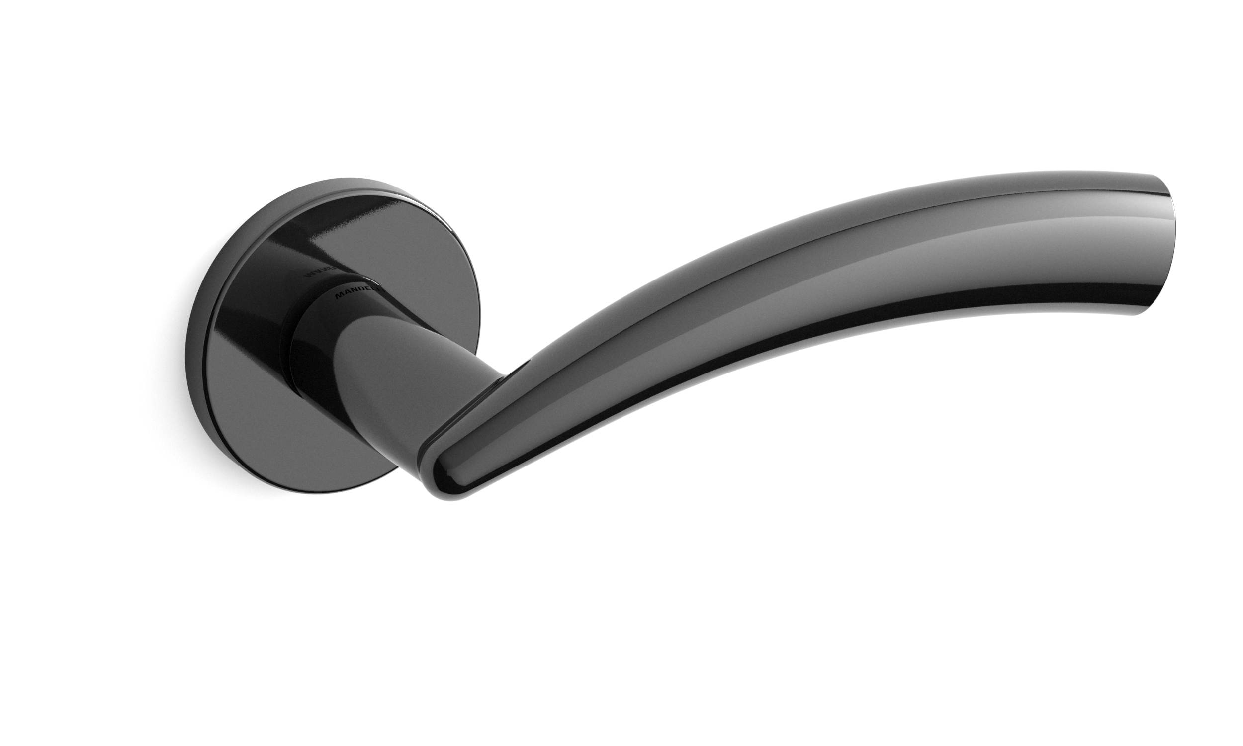 TH Nadir deurkruk rechts 51x6 mm Glanzend zwart op rozet