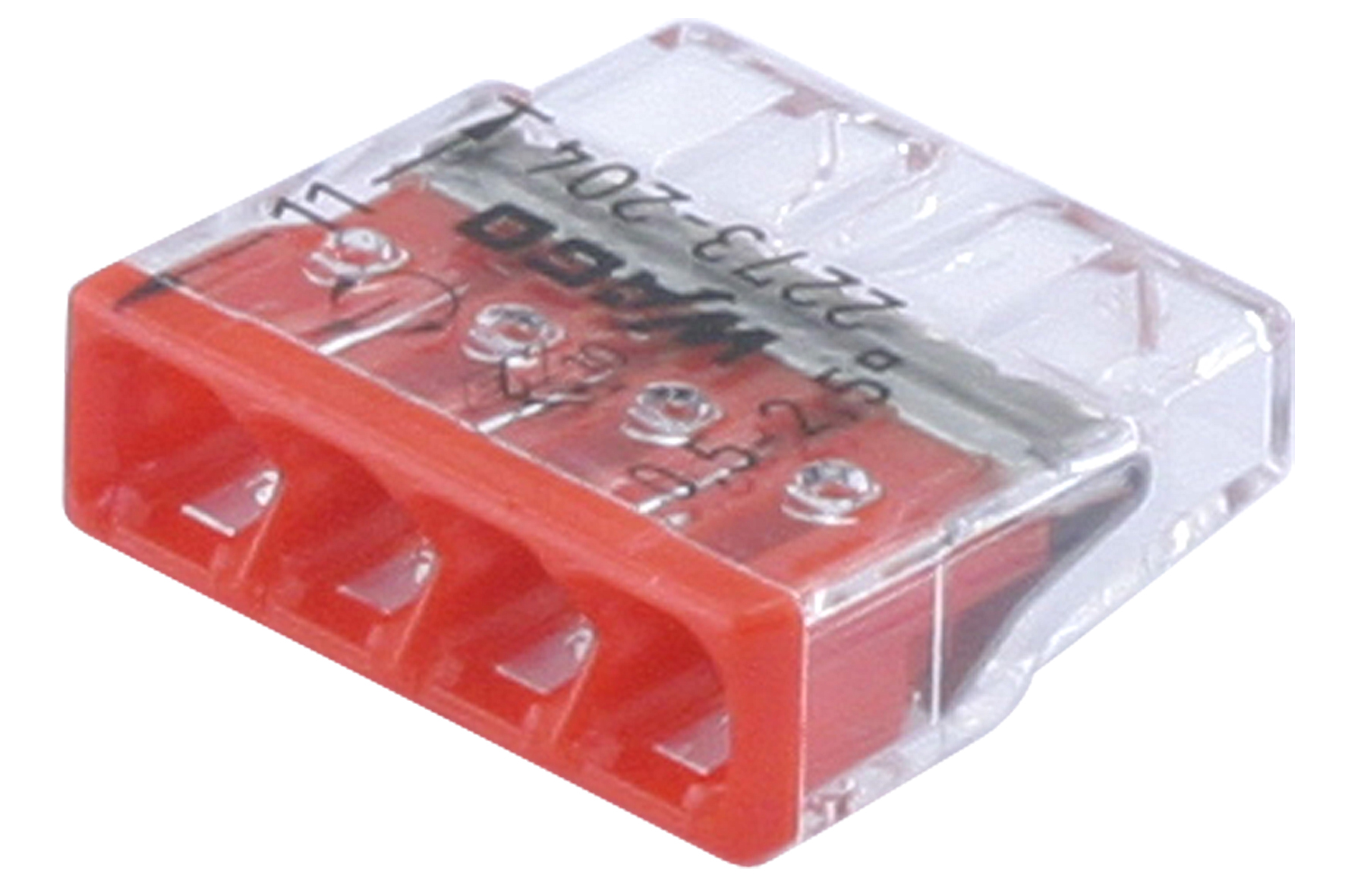 Wago lasklem tr/rood 4p 100 st