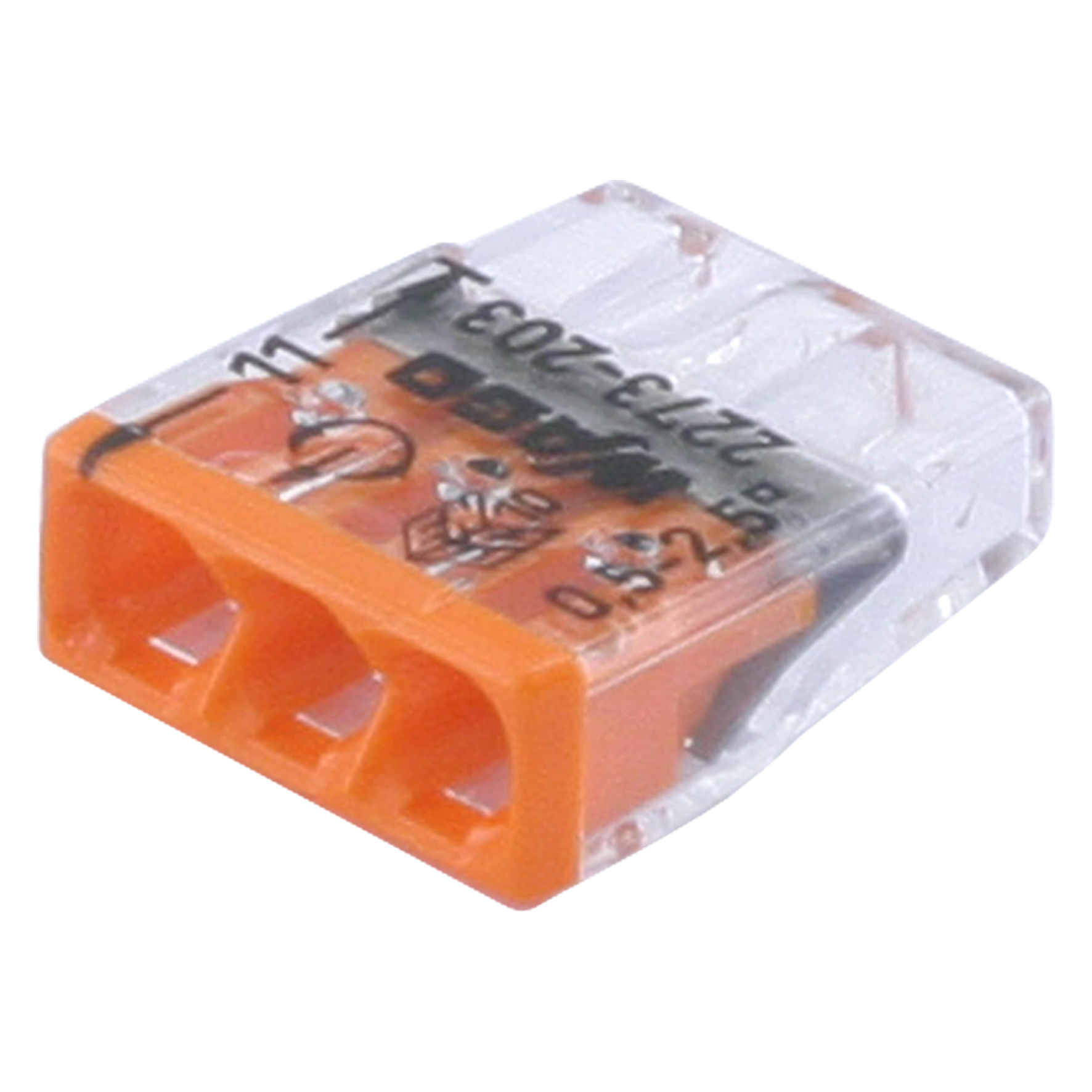 Wago lasklem tr/oranje 3p 100 st