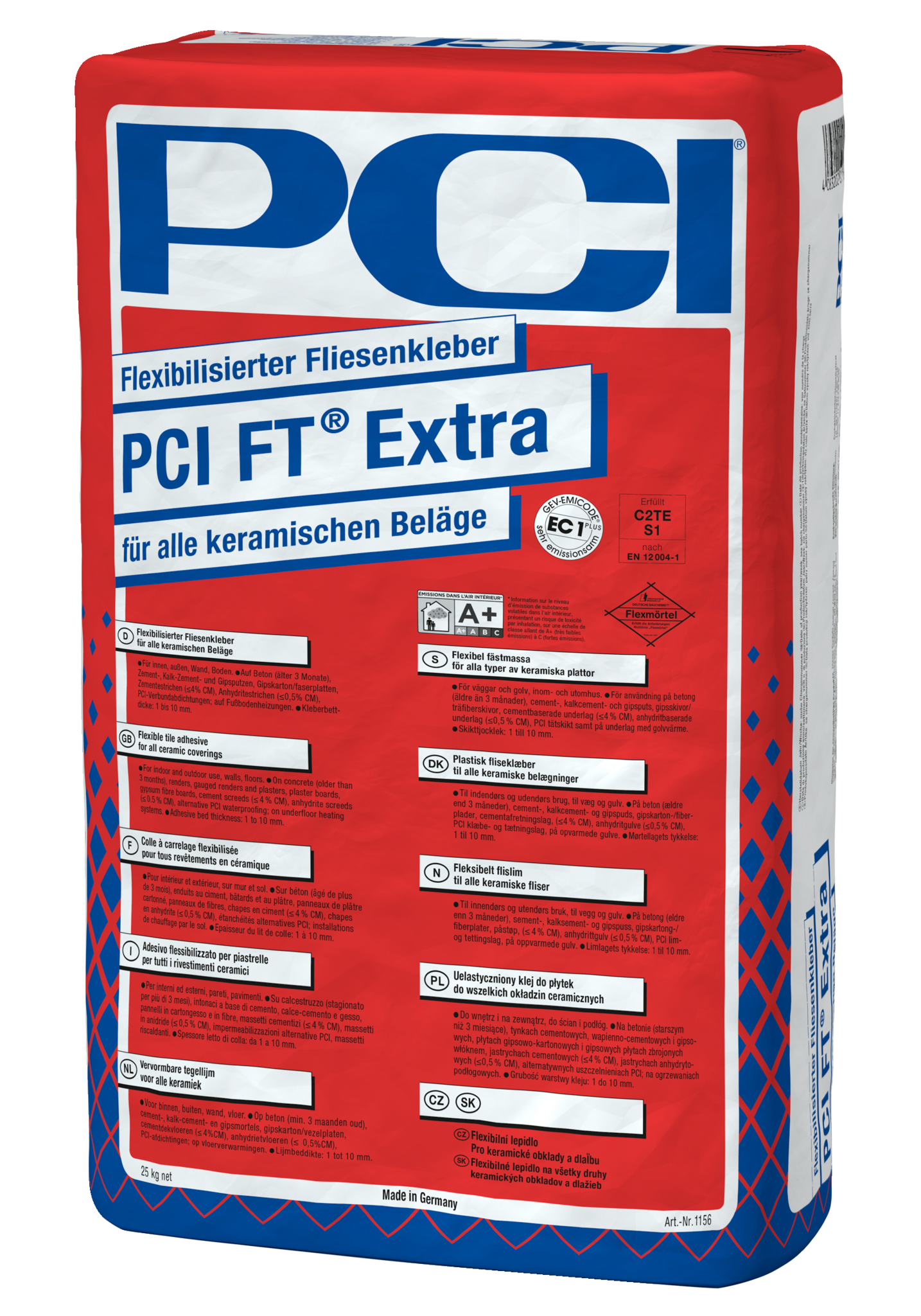 PCI FT Extra 25 kg grijs flexibele tegellijm