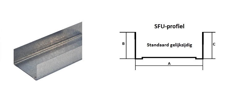 Metalstud wandprofiel U100 4,00 mt