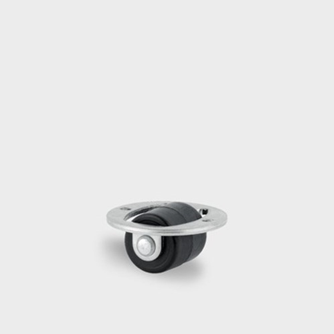 Bokwiel kunststof 14x14mm 15kg plaat rond 26mm