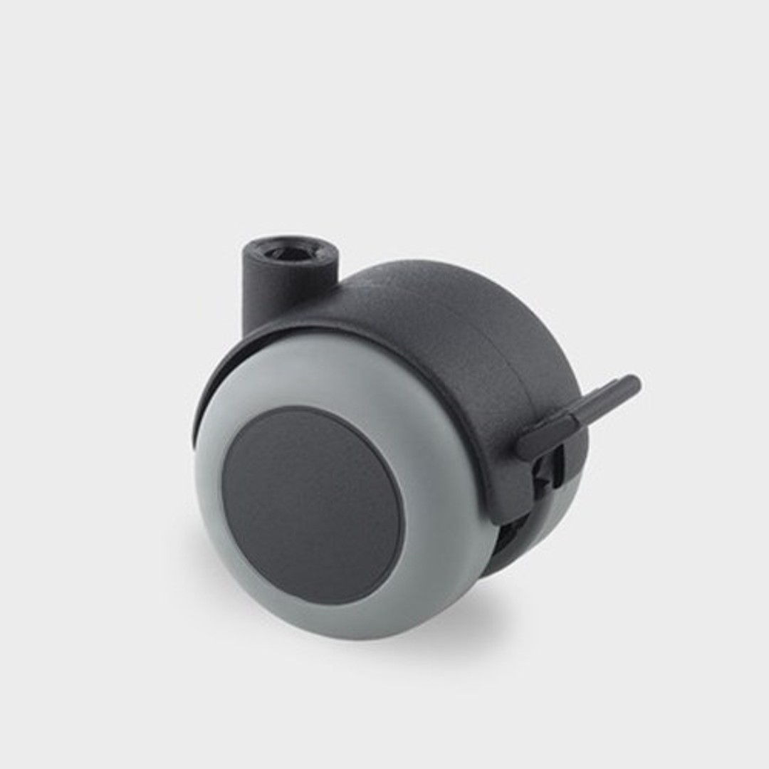 Stoelwiel kunststof 50x10mm 40kg niet strepend met rem