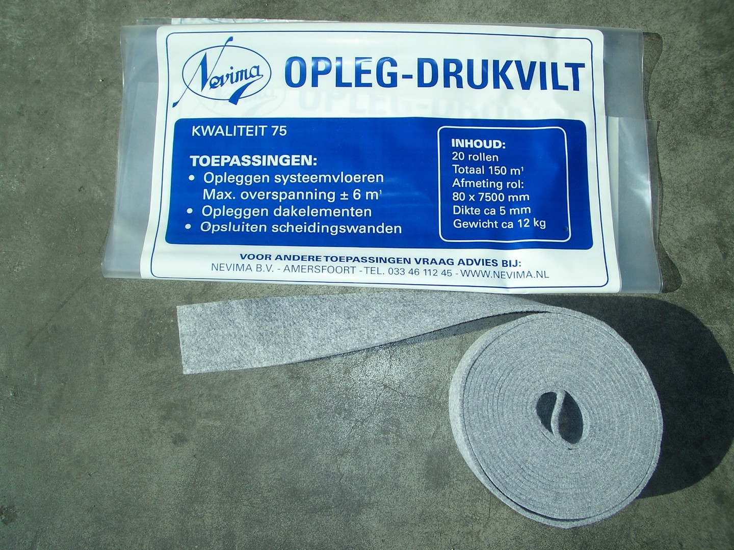 Nevima opleg-drukvilt 5x80mm 7,5 mt kwal.75