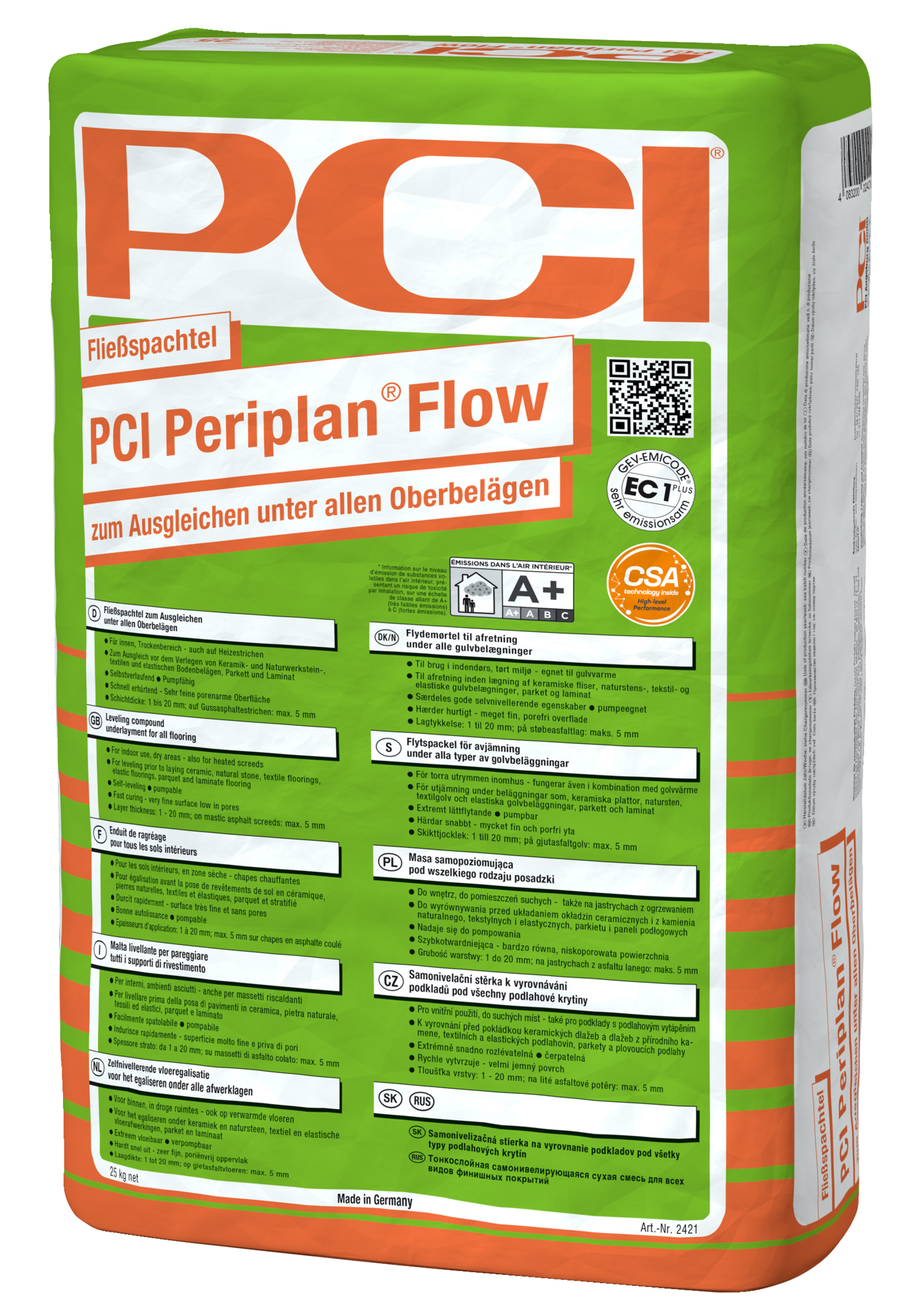 PCI Periplan Flow 25 kg zelfnivellerende egalisatiemortel